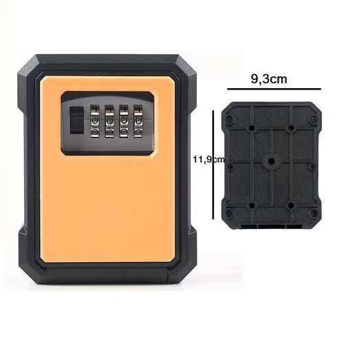 Airbnb wall key box reinforced ABS orange square 11.9x9.3 cm