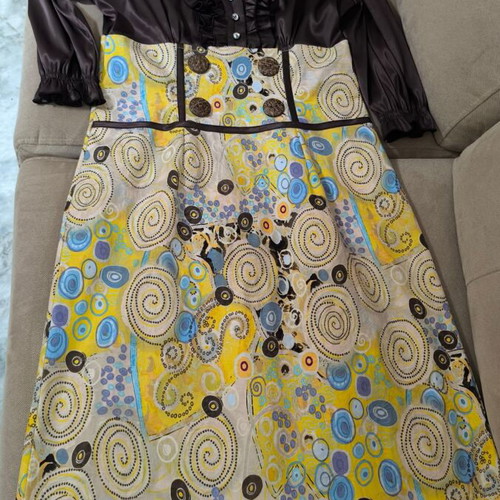 Art Nouveau Midi Dress Gustav Klimt Tree of Life new, artistic design