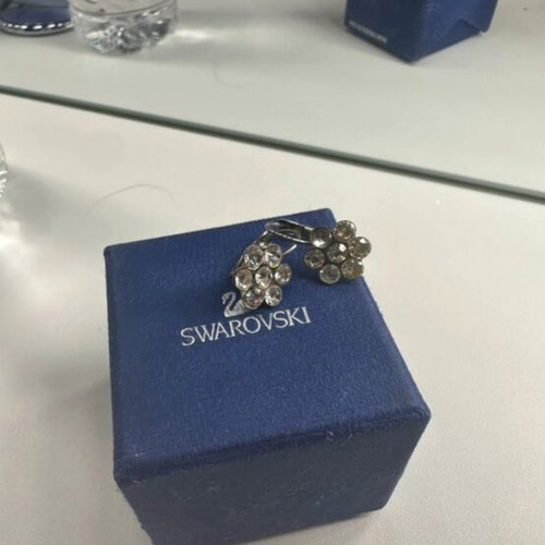 Swarovski σκουλαρίκια σαν καινούργια με ζιργκόν σε σχήμα λουλούδι