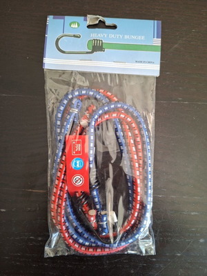 Bungee cords 8mm x 1m with 2 metal hooks new