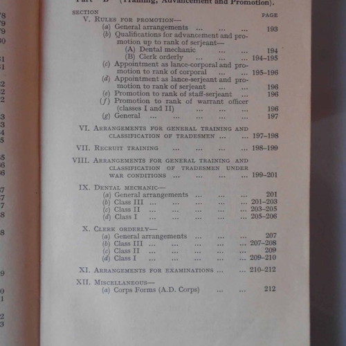 Old Book Standing Orders for Royal Army Medical Corps 1937 used