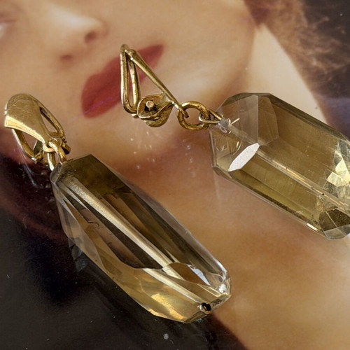 Smoky Quartz Earrings vintage, like new