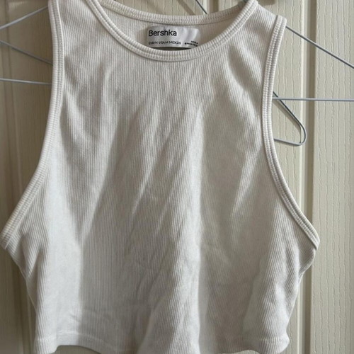 Bershka crop top like new, white, size S