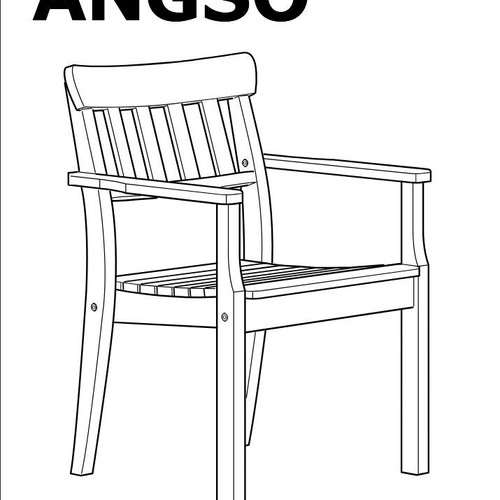 IKEA ANGSO wooden outdoor armchairs set of 4 new