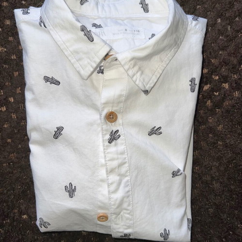 Zara boys' shirt like new, sizes 110-116 cm, white and black