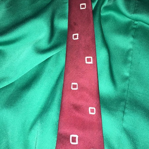 Silk red tie hand-painted new