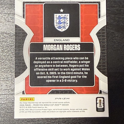 2026 Panini Prizm FIFA World Cup Morgan Rogers Phenomenon card like new