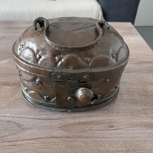 Ottoman soap holder vintage used, copper
