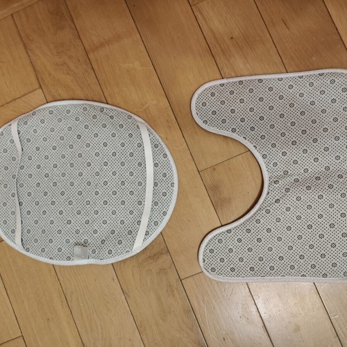 Toilet Seat Cover and Bath Mat Set used, colorful Temu