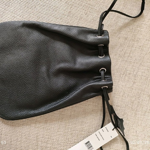 Lacoste leather bucket bag black, new with tags