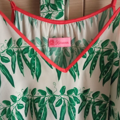 Karavan Tati dress like new, one size, white and green