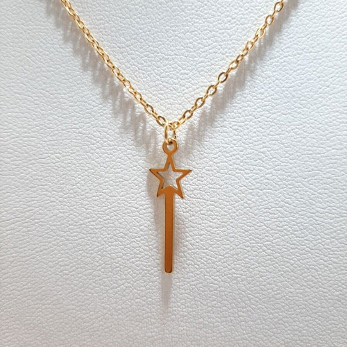 Stainless steel necklace with wand new