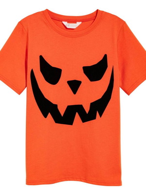 T-shirt with pumpkin print H&M like new, orange, sizes 146-152 cm