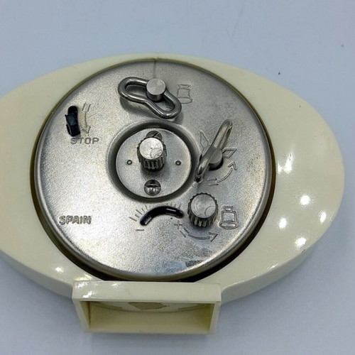 Vintage JAZ analog alarm clock tabletop like new, beige