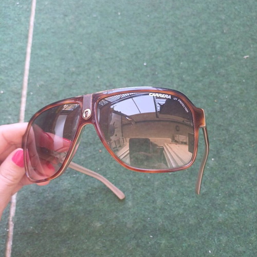 Carrera 33 Unisex Navigator Sunglasses new, brown acetate frame