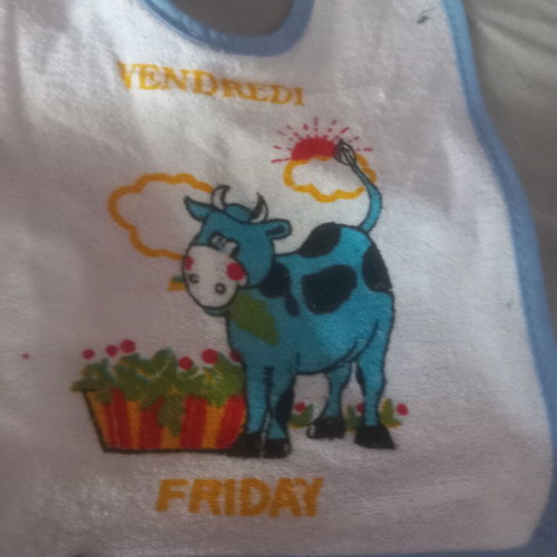 Vintage baby feeding bibs with plastic bottle gift