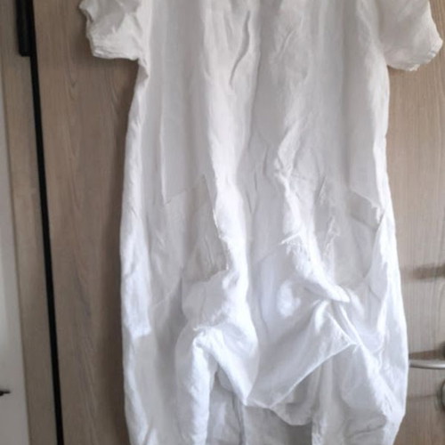 Linen dress like new, midi with pockets and laces