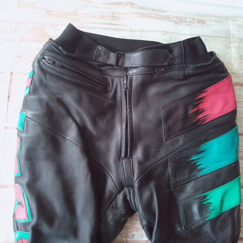 IXS leather motorcycle pants used with protectors