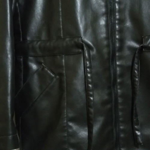Vintage women's FENDISSIME eco leather jacket like new, black, size S