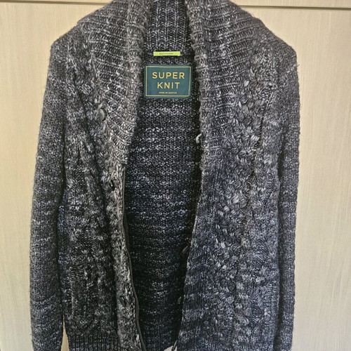 Scotch & Soda men's knitted cardigan used, size Large, grey