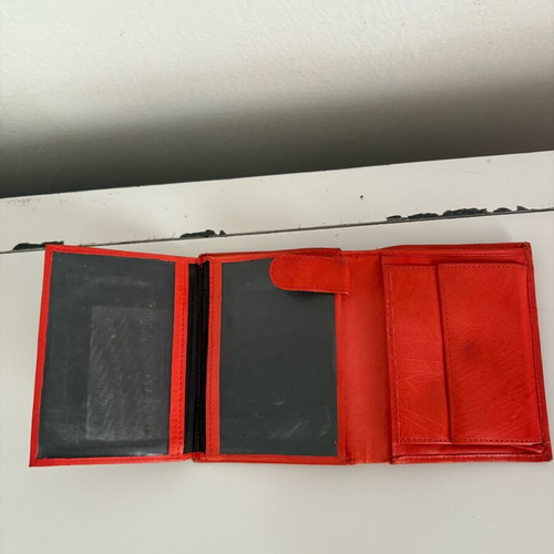 Leather wallet used, red