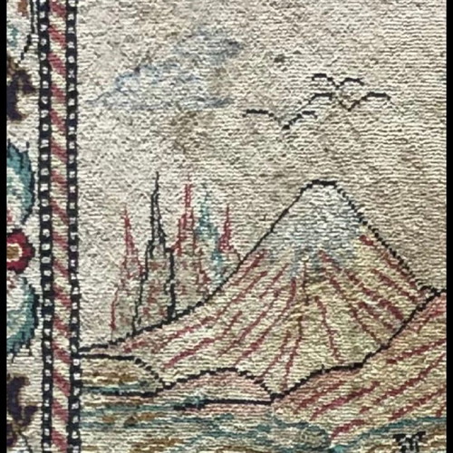 Persian All-Silk Wall Carpet Ghom like new, handmade art piece