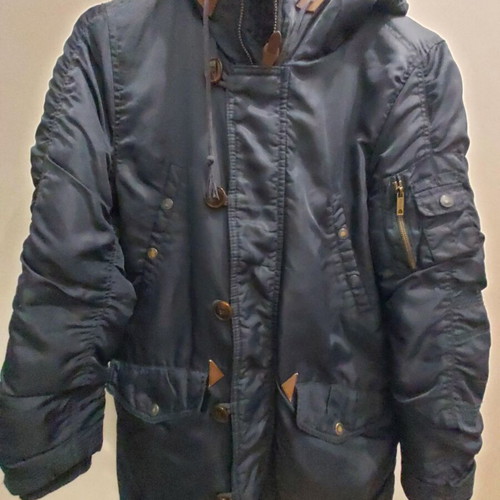 Bershka jacket used, blue, warm, size M