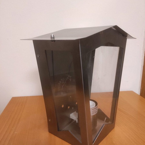 Outdoor wall lamp lantern new, aluminum nickel matte