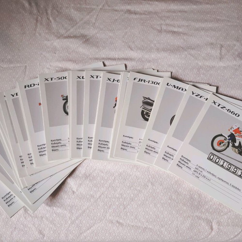 Yamaha cards with motorcycles like new, pack of 40 pieces