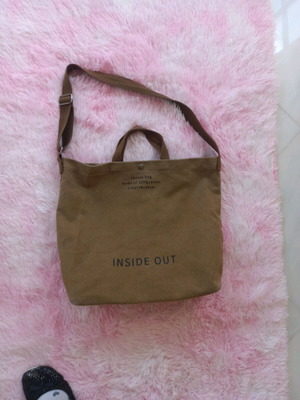 Canvas shoulder bag like new, beige