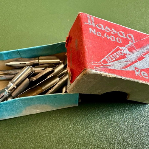 Collectible dip pen nibs used, lot of 42 pieces