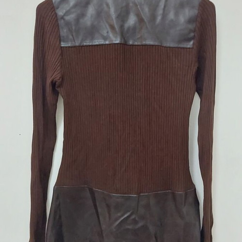 Morgan women's dress with leather, size S, like new, brown
