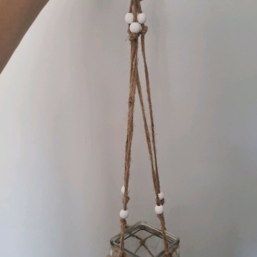 Decorative hanging glass and rope new