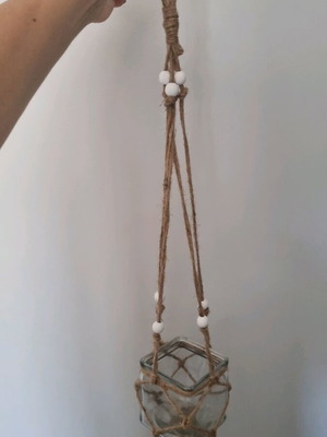 Decorative hanging glass and rope new