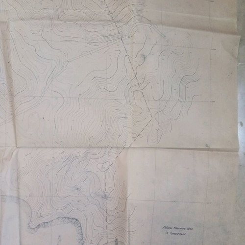 Topographic map used Porto Heli beach scale 1:1000 March 1964