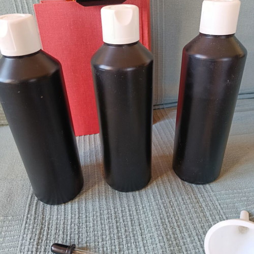Storage bottles for photographic film liquids, set of 3, like new
