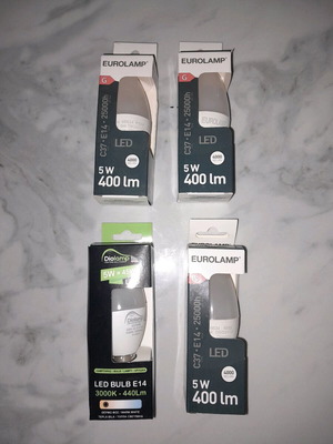 Led lamps 5W new, pack of 4 pieces