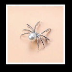 Women's white spider brooch metallic new