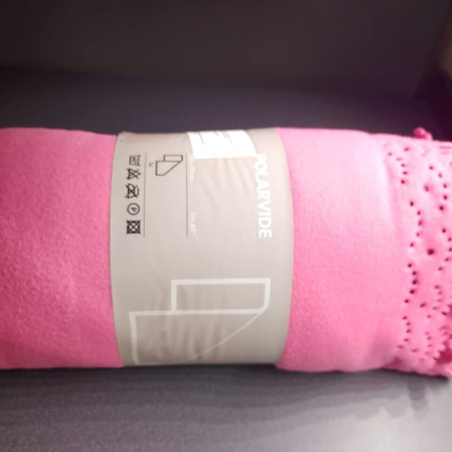 IKEA Polarvide fleece blanket new, 130 x 170 cm, pink