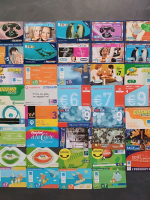 Phone cards used, pack of 39 Greek