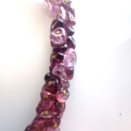 Antica Murrina short Murano glass necklace pink-purple like new