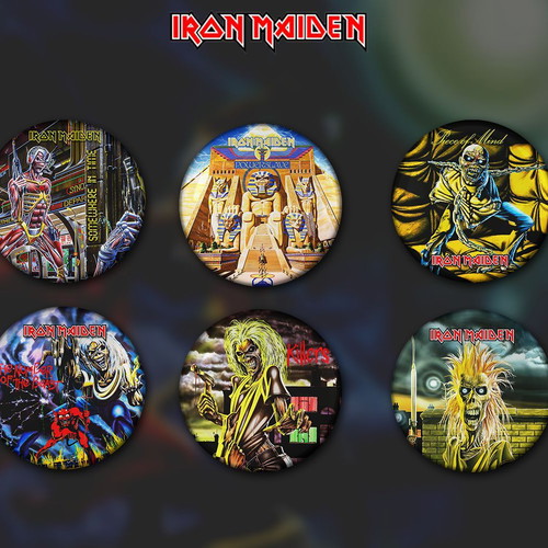 Iron Maiden pin set 17 pieces 3cm new