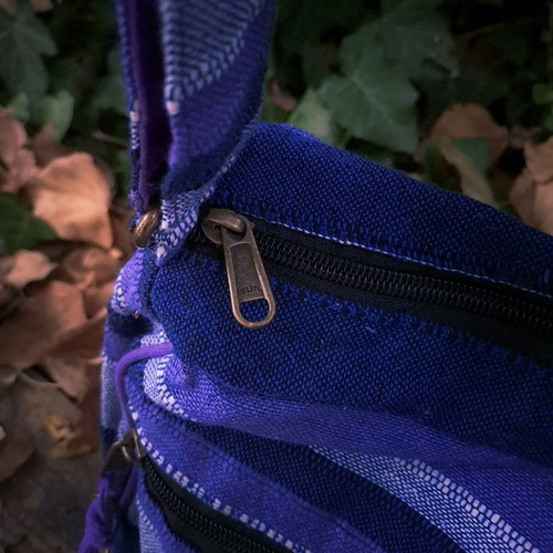 Cotton Sling Bag Purple new, handmade, eco-friendly with moon charm
