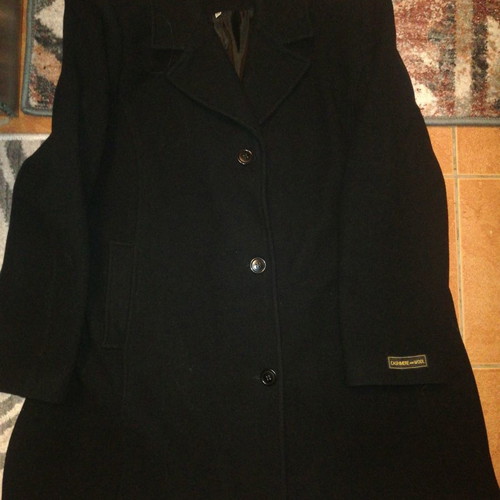 Cashmere coat black size 58 new