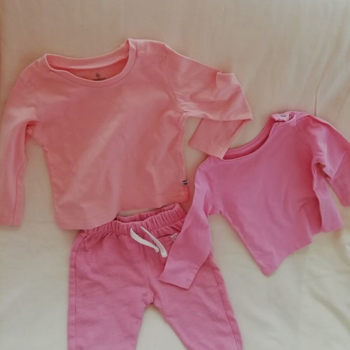 Baby clothing set pink 9-12 months, 6 pieces like new
