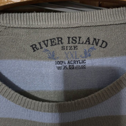 Αντρική μπλούζα River Island μεταχειρισμένη, μέγεθος XXL, άσπρο και γκρι