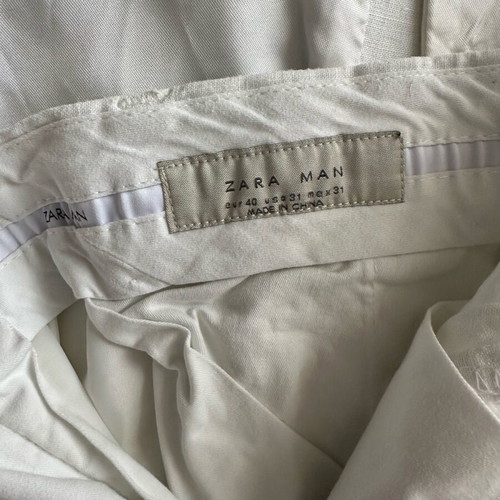 Κουστούμι ανδρικό Zara μεταχειρισμένο από λινό άσπρο
