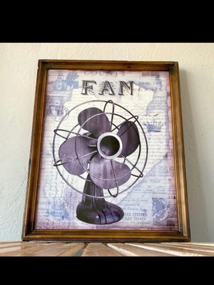 Wooden vintage wall art with fan design new