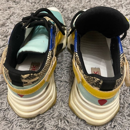 Nak sneakers leather patent with animal print like new