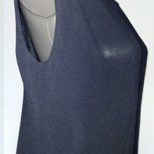 Chiffon dress Burda model navy blue L XL like new
